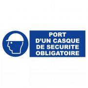 Panneau Port du Casque Obligatoire – Sécurité Chantier – Plastique Durable