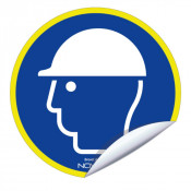 Panneau Port du Casque Obligatoire – Signal EPI Haute Visibilité – Conforme ISO 7010 et Résistant UV