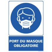 Panneau "Port du masque obligatoire" adhésif pour mur 150 x 210 mm