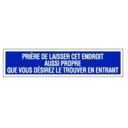Panneau Prière de Laisser Cet Endroit Propre – Signalisation Hygiène Durable – Plastique Rigide Anti