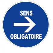Panneau Sens Obligatoire à Droite – Signalisation Durable et Visible – Conforme Normes ISO