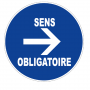 Panneau Sens Obligatoire à Droite – Signalisation Durable et Visible – Conforme Normes ISO