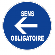 Panneau Sens Obligatoire à Gauche – Signalisation Routière Durable – Conforme Normes ISO