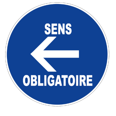 Panneau Sens Obligatoire à Gauche – Signalisation Routière Durable – Conforme Normes ISO