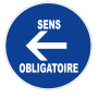 Panneau Sens Obligatoire à Gauche – Signalisation Routière Durable – Conforme Normes ISO