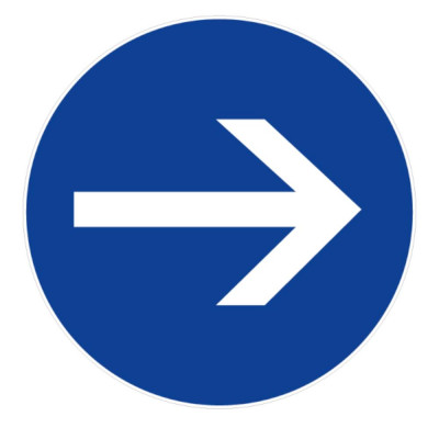 Panneau Sens Obligatoire – Signalétique Sécurité – Résistant et Conforme ISO 7010