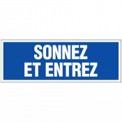 Panneau Sonnez et Entrez – Signalisation d’Accueil Durable – Plastique Rigide Anti-UV