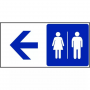 Panneau Toilettes Flèche Gauche – Signalétique Sanitaire – Durable & Visible
