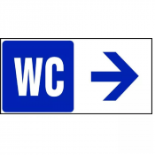 Panneau WC Flèche Droite – Signalétique Sanitaire – Durable & Visible