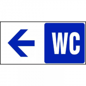 Panneau WC Flèche Gauche – Orientation Rapide – Signalétique Durable Professionnelle