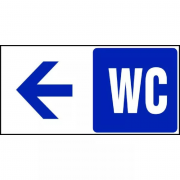 Panneau WC Flèche Gauche – Orientation Rapide – Signalétique Durable Professionnelle