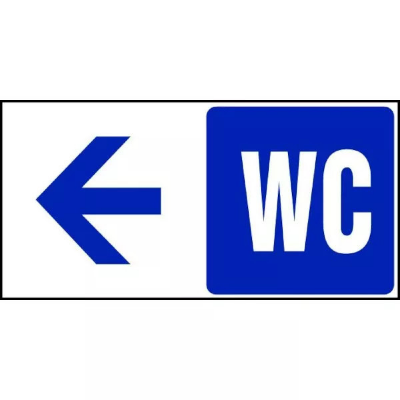 Panneau WC Flèche Gauche – Orientation Rapide – Signalétique Durable Professionnelle