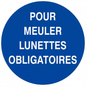 Signal Lunettes Obligatoires pour Meuler – Sécurité Atelier – Normes ISO