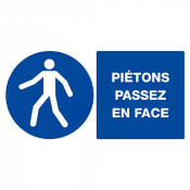 Signal Piétons Passez en Face – Sécurité Traversée – Normes ISO