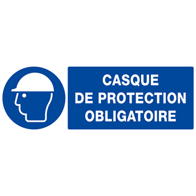 Signaux d'obligation "CASQUE DE PROTECTION OBLIGATOIRE"
