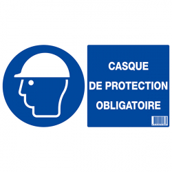 Signaux d'obligation "CASQUE DE PROTECTION OBLIGATOIRE (PP ALVEOL.)"