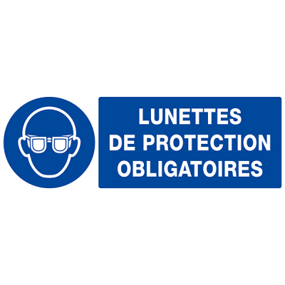 Signaux d'obligation "LUNETTES DE PROTECTION OBLIGATOIRES"