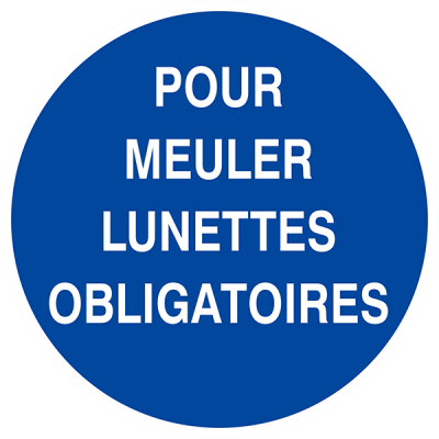 Signaux d'obligation "POUR MEULER LUNETTES OBLIGATOIRES"