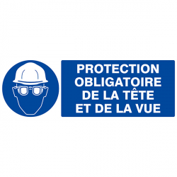 Signaux d'obligation "PROTECTION OBLIGATOIRE TETE ET VUE"