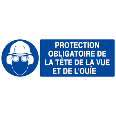 Signaux d'obligation "PROTECTION OBLIGATOIRE TETE/VUE/OUIE"