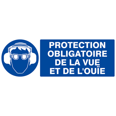Signaux d'obligation "PROTECTION OBLIGATOIRE VUE/OUIE"