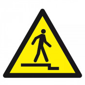 Panneau Accès Accidenté Vers le Bas – Sécurité Chantier – Haute Visibilité