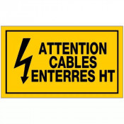 Panneau Attention Câbles Enterrés HT – Signalisation Risque Électrique – Plastique Rigide Durable