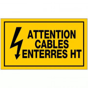 Panneau Attention Câbles Enterrés HT – Signalisation Risque Électrique – Plastique Rigide Durable