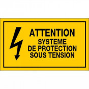 Panneau Attention Système de Protection Sous Tension – Signalisation Risque Électrique – Plastique R