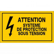 Panneau Attention Système de Protection Sous Tension – Signalisation Risque Électrique – Plastique R