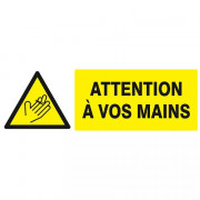 Panneau Danger Attention à Vos Mains – Signalisation Machines – Rigide ou Vinyle Durable