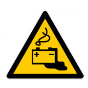 Panneau Danger Charge de la Batterie en Cours – Signalisation Sécurité Électrique – Conforme Normes 