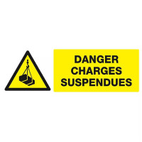 Panneau Danger Charges Suspendues – Sécurité Levage & Manutention – Rigide ou Vinyle Durable Panneau Danger Charges Suspendues – Sécurité Levage & Manutention – Rigide ou Vinyle Durable