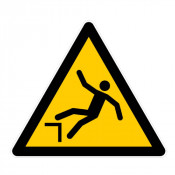 Panneau Danger Chute avec Dénivellation – Signalisation de Sécurité – Conforme Normes ISO et NF