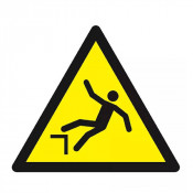 Panneau Danger Chute avec Dénivellement – Sécurité Terrain – Normes ISO