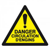 Panneau Danger Circulation d’Engins – Sécurité Chantier – Haute Visibilité