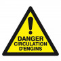 Panneau Danger Circulation d’Engins – Sécurité Chantier – Haute Visibilité
