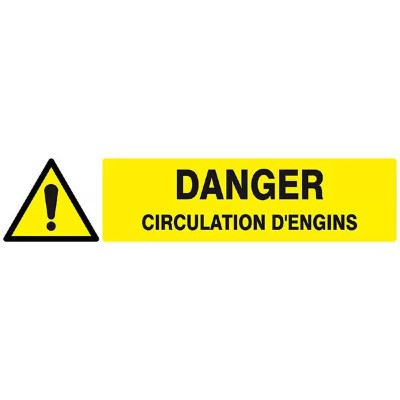 Panneau Danger Circulation d’Engins – Signalisation Chantiers & Entrepôts – Rigide ou Vinyle Durable