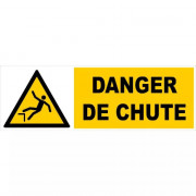 Panneau Danger de Chute – Signalisation Sécurité – Résistant et Conforme ISO