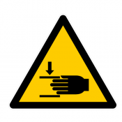 Panneau danger écrasement des mains
