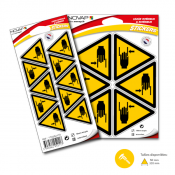 Panneau Danger Écrasement des Mains – Signalisation Machines – Adhésif Vinyle Anti-UV Durable