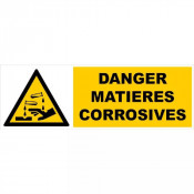 Panneau Danger Matières Corrosives – Signalisation Sécurité – Résistant et Conforme ISO