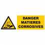 Panneau Danger Matières Corrosives – Signalisation Sécurité – Résistant et Conforme ISO