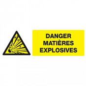Panneau Danger Matières Explosives – Prévention Explosion – Rigide ou Vinyle Résistant