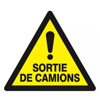Panneau Danger Sortie de Camion – Sécurisation des Sites – Haute Visibilité