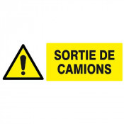Panneau Danger Sortie de Camions – Signalisation Circulation Industrielle – Rigide ou Vinyle Durable
