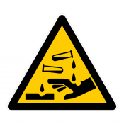 Panneau danger substances corrosives