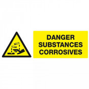 Panneau Danger Substances Corrosives – Sécurité Chimique – Haute Visibilité