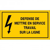 Panneau Défense de Mettre en Service Travail sur la Ligne – Signalisation Sécurité Maintenance – Pla