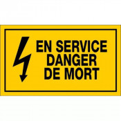 Panneau En Service Danger de Mort – Signalisation Risque Électrique – Plastique Rigide Durable